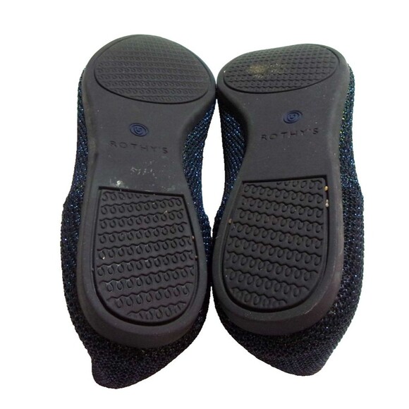 Rothy's Metallic Shoes The Point Flats Size 7 Black Blue Green Sparkle Women's - Picture 5 of 9